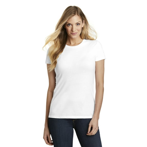District Adult Female Women Electric Heather T-Shirt White 4X-Large