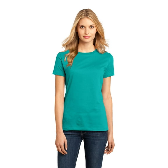 District Adult Female Women Plain Short Sleeves T-Shirt Jade Medium