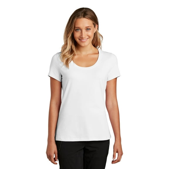 District Adult Female Women Plain Short Sleeves T-Shirt White Medium