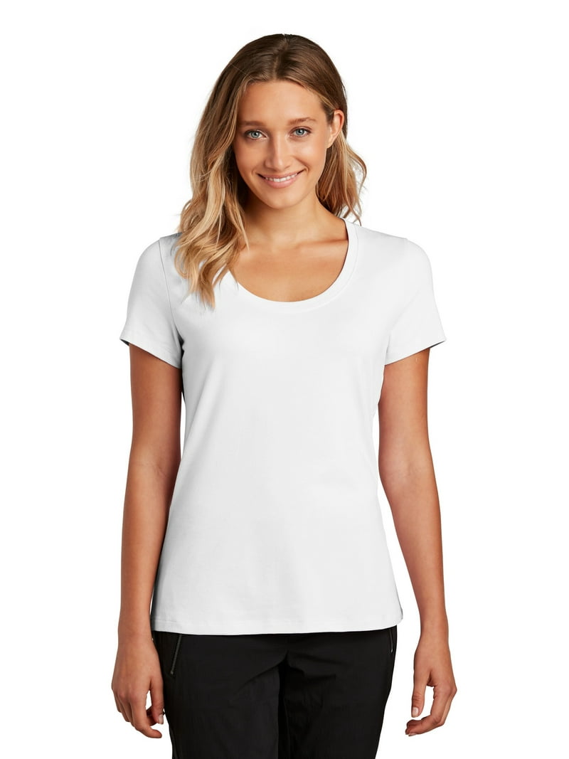 District Adult Female Women Plain Short Sleeves T-Shirt White X