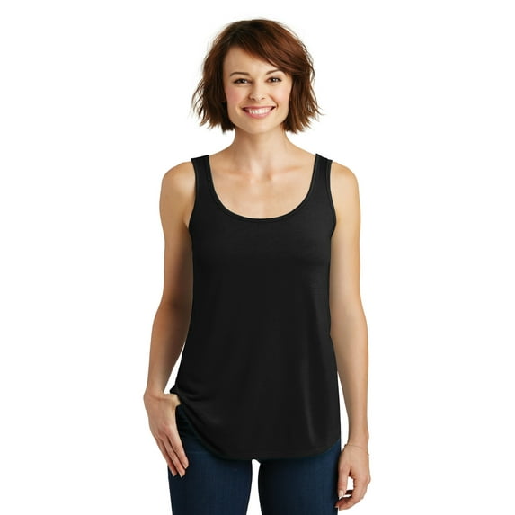 District Adult Female Women Plain Sleeveless Tank Black 4X-Large