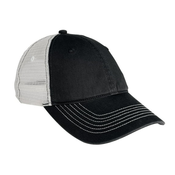 District Adult Unisex Regular Plain/Mesh Cap Black/White One Size Fits All