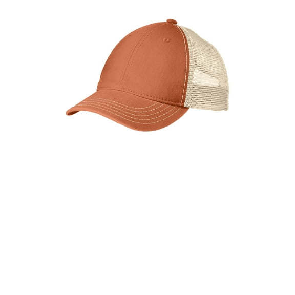 District Adult Unisex Regular Plain/Mesh Cap Burnt Orng/Stn One Size Fits All