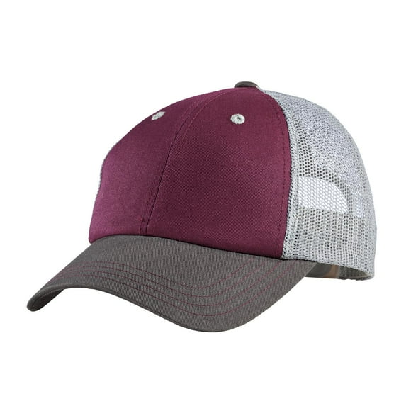 District Adult Unisex Regular Plain/Mesh Cap Maroon/Char/Gy One Size Fits All