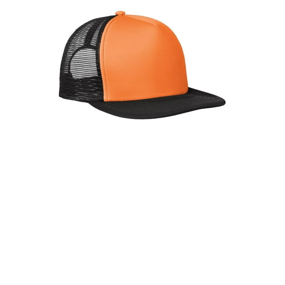 District Adult Unisex Regular Plain/Mesh Cap Neon Orange One Size Fits All