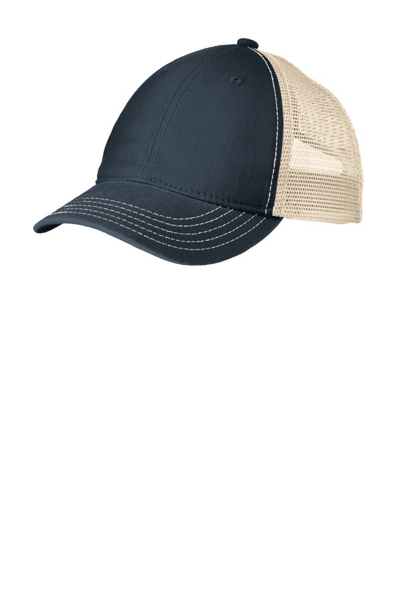 Adult Unisex Regular Plain/Mesh Cap New Navy/Stone One Size Fits All