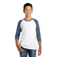 thumbnail image 1 of District Boy's Very Important Tee 3/4-Sleeve Raglan, Heathered Navy/ White, S, 1 of 4