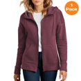thumbnail image 1 of District Clothing DT1104 District Women's Perfect Weight Fleece Drop Shoulder Full-Zip Hoodie , Heathered Loganberry, XL, Womens Hoodies, 1 of 1