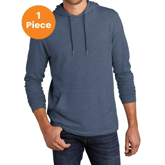 District Clothing DT571 District Featherweight French Terry Hoodie, Washed Indigo, 2XL, Mens Hoodies and Sweatshirts
