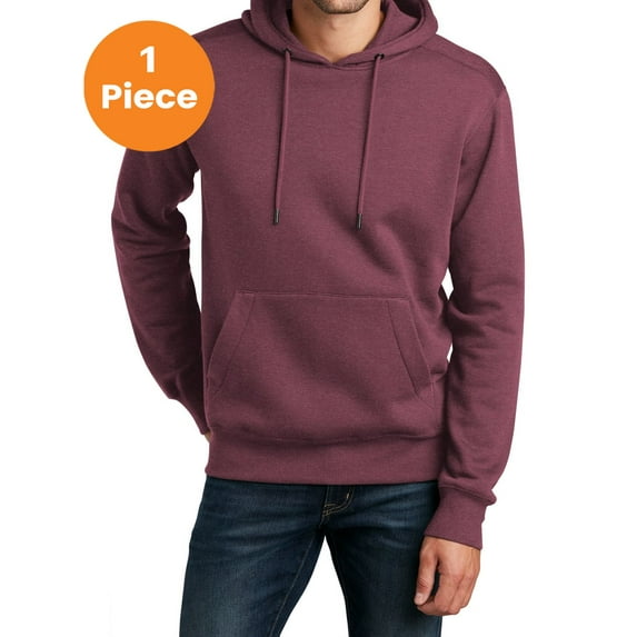 District DT1101 Perfect Weight Fleece Hoodie, Heathered Loganberry, L, Mens Hoodies and Sweatshirts
