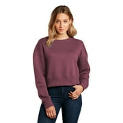District DT1105 Women's Perfect Weight Fleece Cropped Crew, Heathered Loganberry, XS