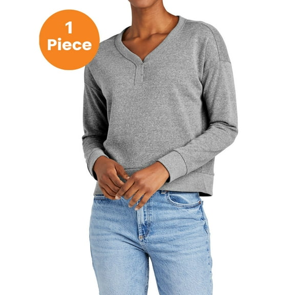 District DT1312 Perfect Tri Fleece Crewneck Sweatshirt , Grey Frost, XS, Womens Sweatshirts & Hoodies