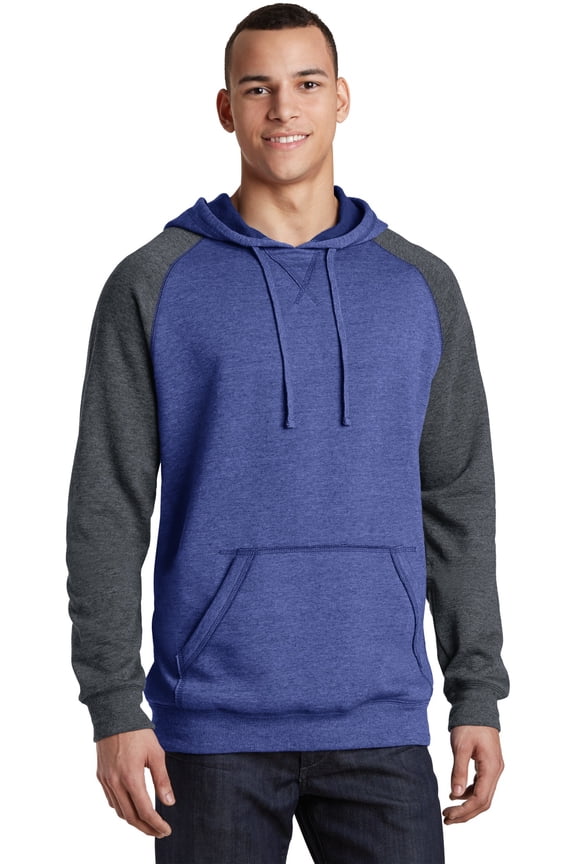 District DT196 Young Mens Lightweight Fleece Raglan Hoodie, Mens Hoodies