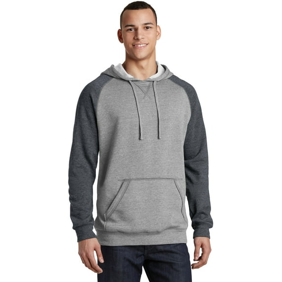 District DT196 Young Mens Lightweight Fleece Raglan Hoodie, Mens Hoodies