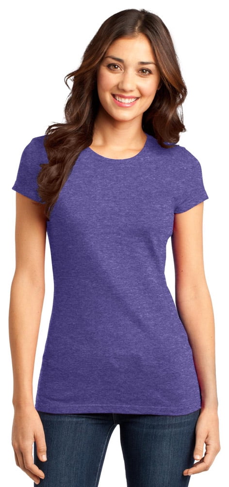 District DT6001 Juniors T-Shirt - Heathered Purple - 2X-Large