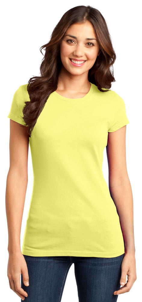 District DT6001 Juniors T-Shirt - Lemon Yellow - Large