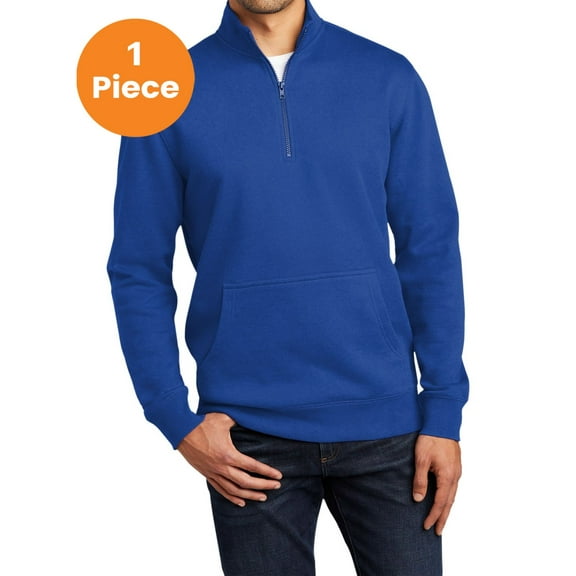 District DT6106 V.I.T. Fleece 1/4-Zip Pullover, Deep Royal, 2XL, Mens Hoodies and Sweatshirts