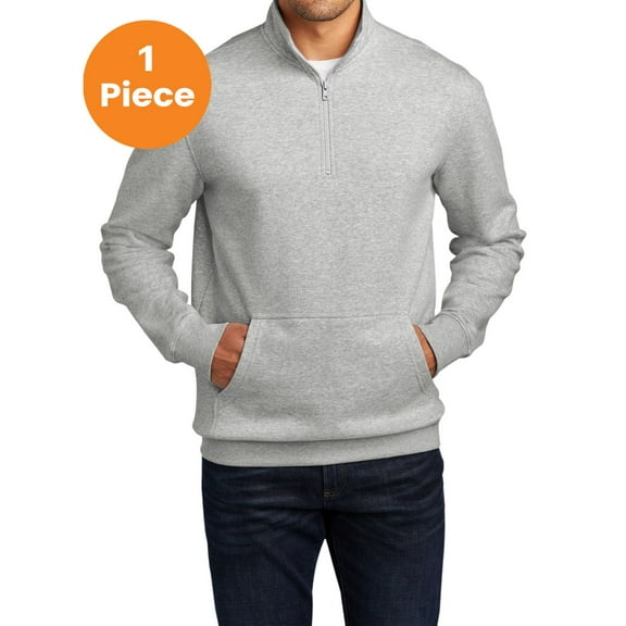 District DT6106 V.I.T. Fleece 1/4-Zip Pullover, Light Heather Grey, 2XL, Mens Hoodies and Sweatshirts