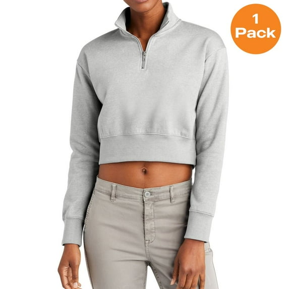 District DT6111 Women's V.I.T. Fleece 1/2 Zip, Light Heather Grey, XXL, Sweatshirts & Hoodies