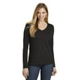 thumbnail image 1 of District DT6201 Women’s Very Important Tee Long Sleeve V-Neck Shirt - Black, 1 of 3