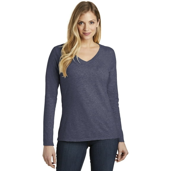 District DT6201 Women’s Very Important Tee Long Sleeve V-Neck Shirt