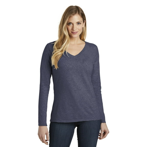 District DT6201 Women’s Very Important Tee Long Sleeve V-Neck Shirt