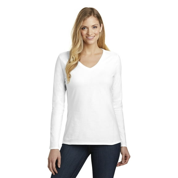 District DT6201 Women’s Very Important Tee Long Sleeve V-Neck Shirt
