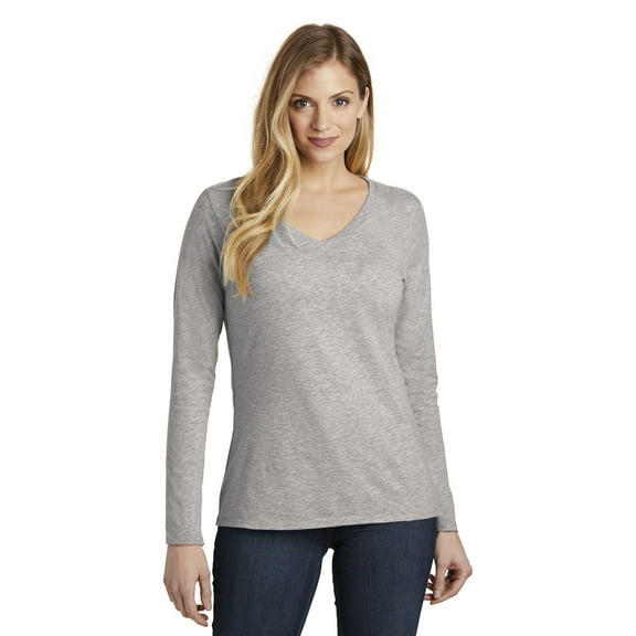 District DT6201 Women’s Very Important Tee Long Sleeve V-Neck Shirt