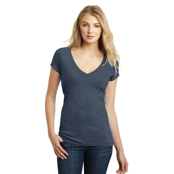 District DT6502 Juniors Very Important Tee Deep V Neck.