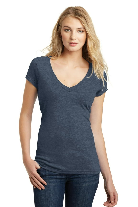 DT6502 Juniors Very Important Tee Deep V Neck.