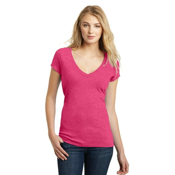 District DT6502 Juniors Very Important Tee Deep V Neck.