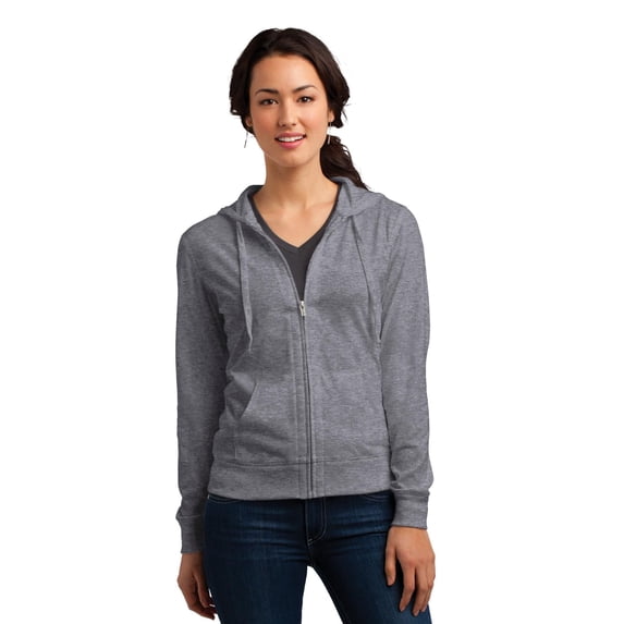 District Womens Fitted Jersey Full-Zip Hoodie DT2100