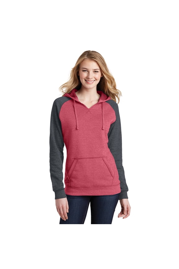 Juniors Lightweight Fleece Raglan Hoodie. DT296