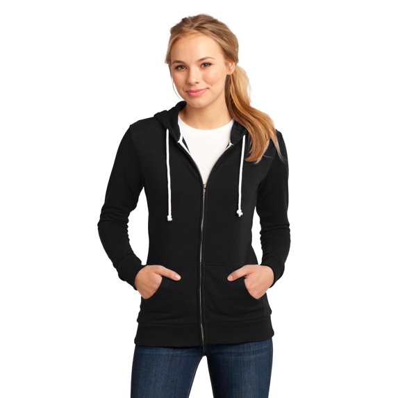 District Juniors Long Sleeve Metal Zipper Hoodie DT290