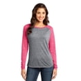 thumbnail image 1 of District Juniors Microburn Long Sleeve Raglan Tee-2XL (Watermelon/ Heathered Nickel), 1 of 6