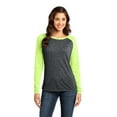thumbnail image 1 of District Juniors Microburn Long Sleeve Raglan Tee-4XL (Neon Lime/ Black), 1 of 6