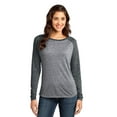 thumbnail image 1 of District Juniors Microburn Long Sleeve Raglan Tee-XL (Black/ Heathered Nickel), 1 of 6