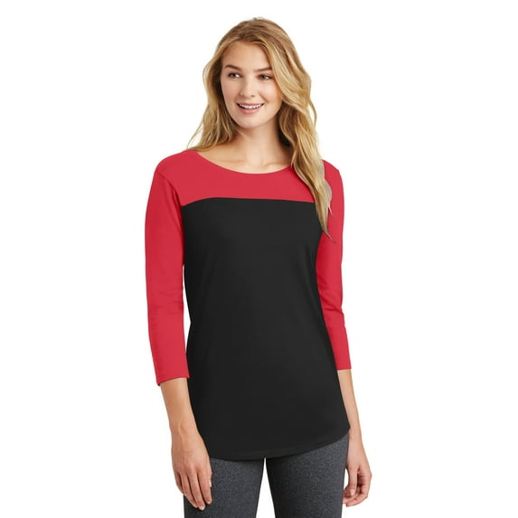District Juniors Rally 3/4 Sleeve Tee-S (New Red/ Black)