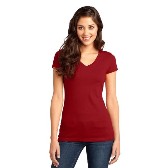 District Juniors Short Sleeve 100-Percent Cotton Very Important Neck Shirt DT6501