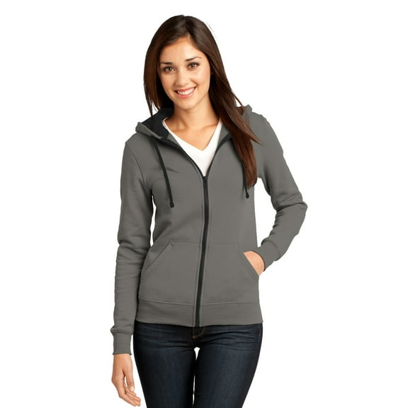 District Juniors The Concert Fleece Full Zip Hoodie-3XL (Grey)