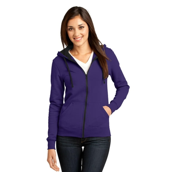 District Juniors The Concert Fleece Full Zip Hoodie-M (Purple)