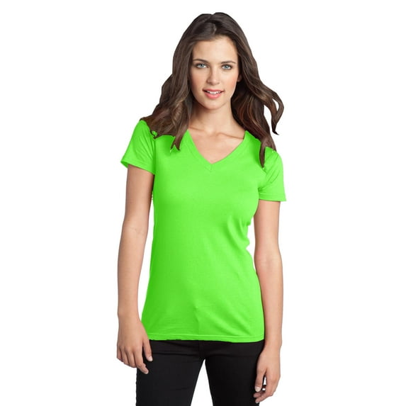 District Juniors The Concert Tee V Neck-S (Neon Green)