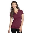 thumbnail image 1 of District Juniors Tri Blend V Neck Tee-L (Maroon Heather), 1 of 6