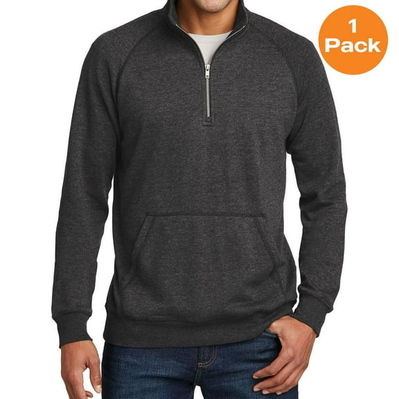 District Lightweight Fleece 1/4-Zip, Heathered Black, 3XL, Mens Hoodies and Sweatshirts