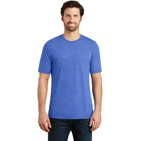 District Made DM130 Mens Perfect Tri Crew Tee, Royal Blue Frost - 4XL