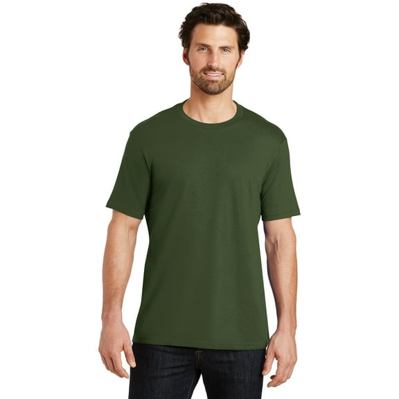 District Made DT104 Mens Perfect Weight Crew Tees, Thyme Green - Extra Large