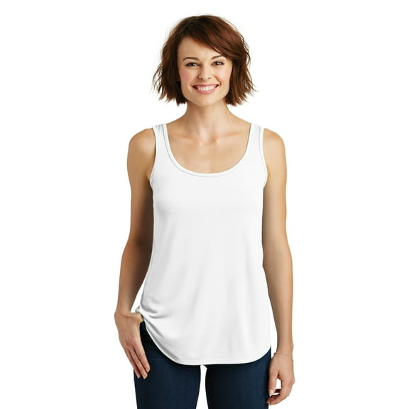 District Made Ladies Drapey Tank-XS (White)