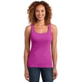 thumbnail image 1 of Mini Rib Racerback Tank by District Made ( DM403 ), Pink Raspberry, XS, 1 of 4