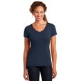 thumbnail image 1 of District Made Ladies Mini Rib V-Neck Tee, New Navy, M, 1 of 3