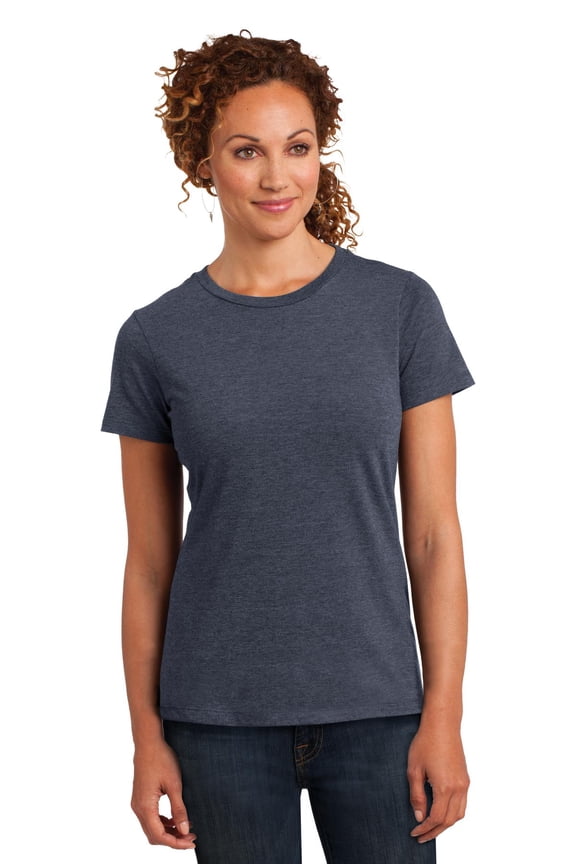 Made Ladies Perfect Blend Crew Tee. Dm108l , DM108L , Heathered Navy , X-Large